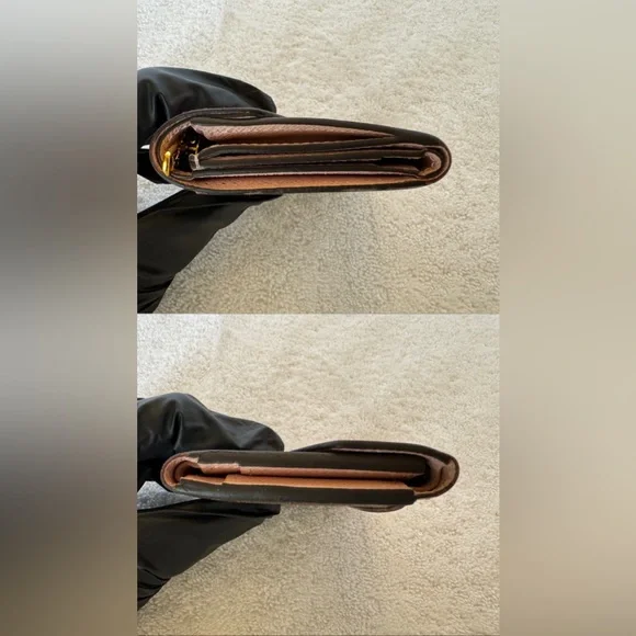 🚨SOLD🚨Louis Vuitton with COA Damier Ebene Zoe Wallet Rose Ballerine. - Picture 4 of 13